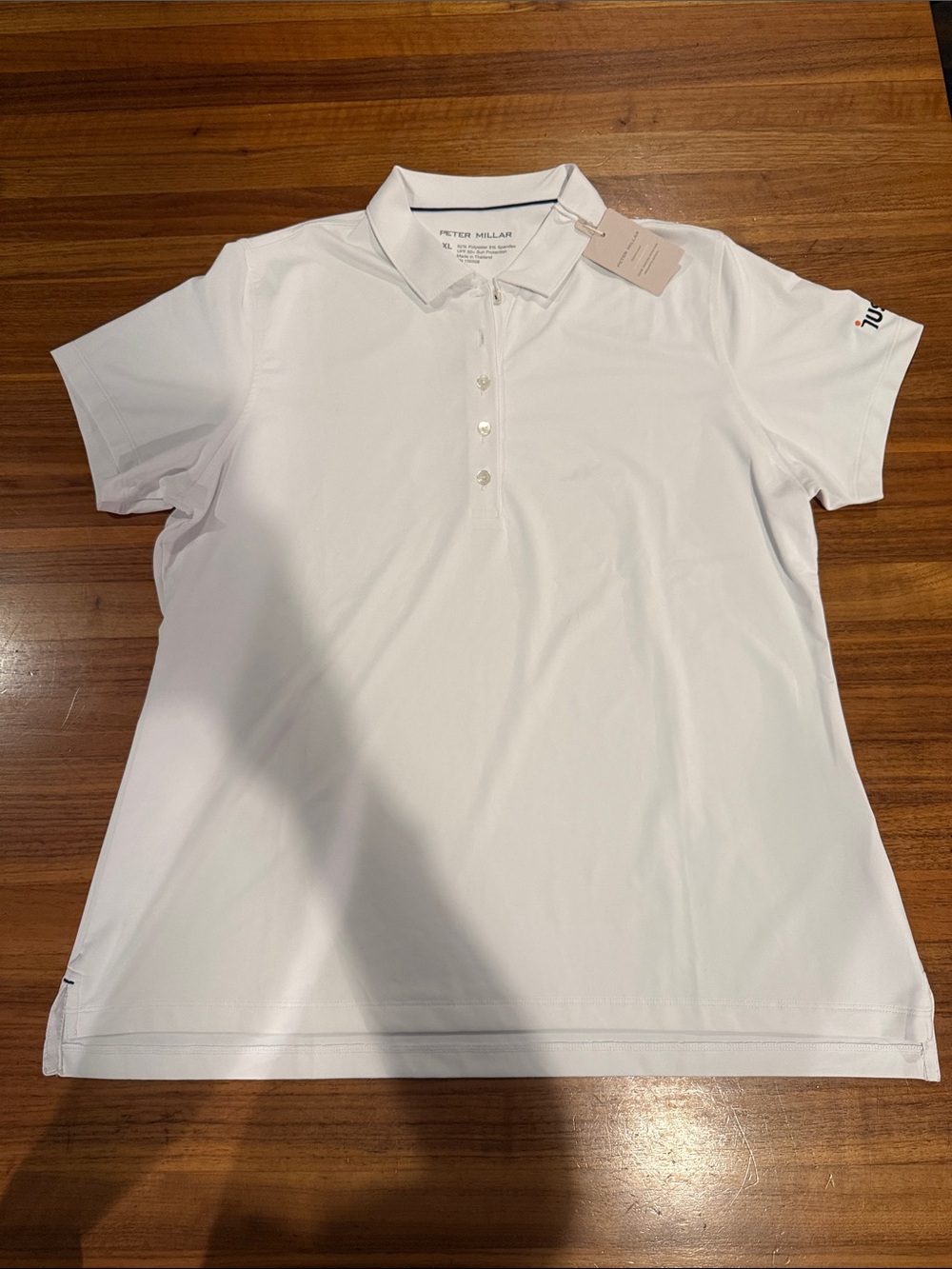 Peter Millar UPF 50+ Sun Comfort White Golf Polo Womens Sz XL